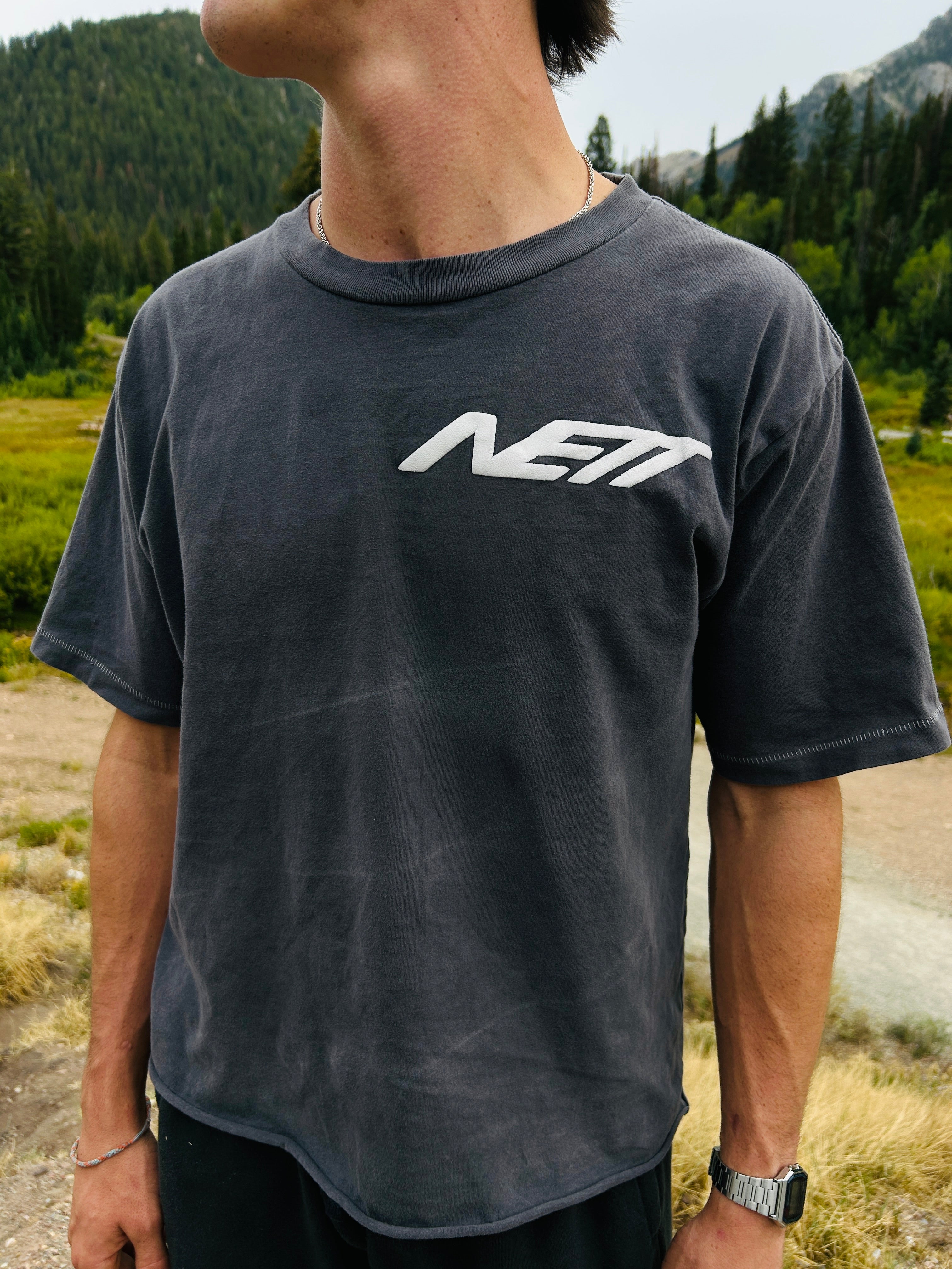 Grey Short Sleeve Barbed Graphic